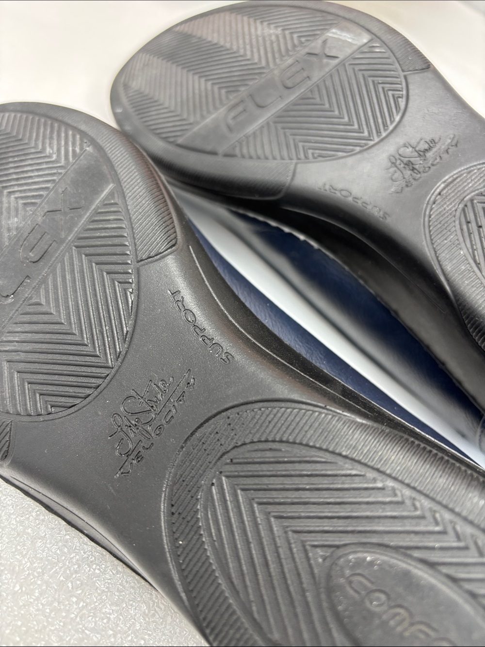 Life Stride Memory Foam Women 8.5 Navy Leather Slip-On Ballet Flats#410 - Picture 13 of 14